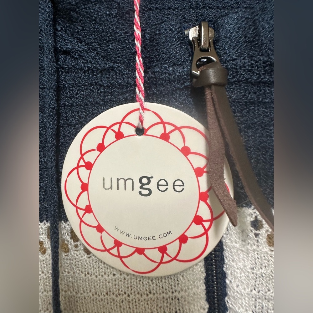 NWT Umgee Pointelle Knit Striped Zip-Up Seater - Size L - Picture 2 of 5